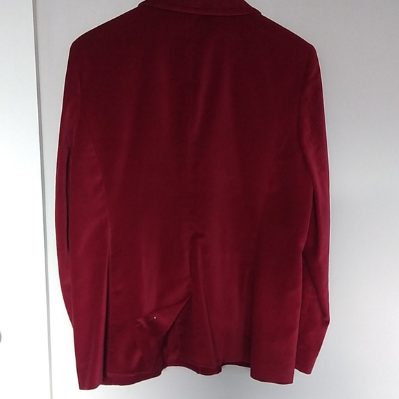 Holiday Burgundy Velour Blazer size 14 - Picture 3 of 3